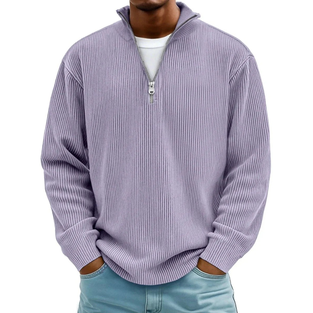 David | Herren Casual Pullover mit Viertel Zip