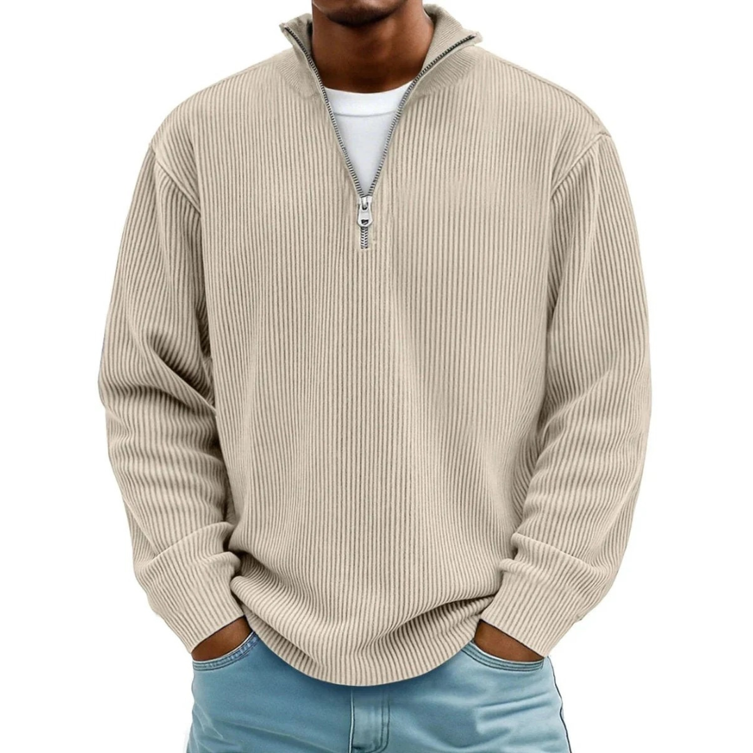 David | Herren Casual Pullover mit Viertel Zip