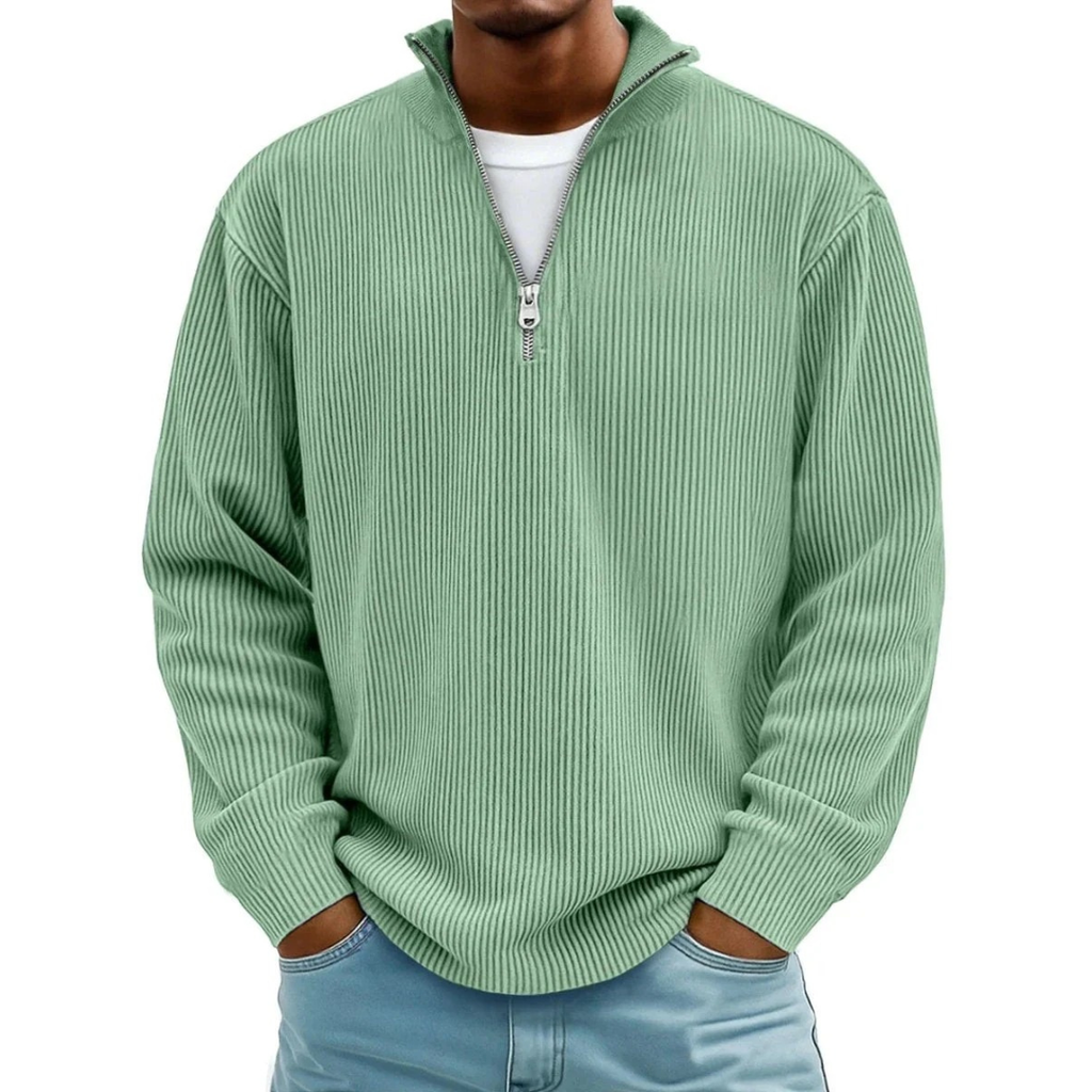 David | Herren Casual Pullover mit Viertel Zip
