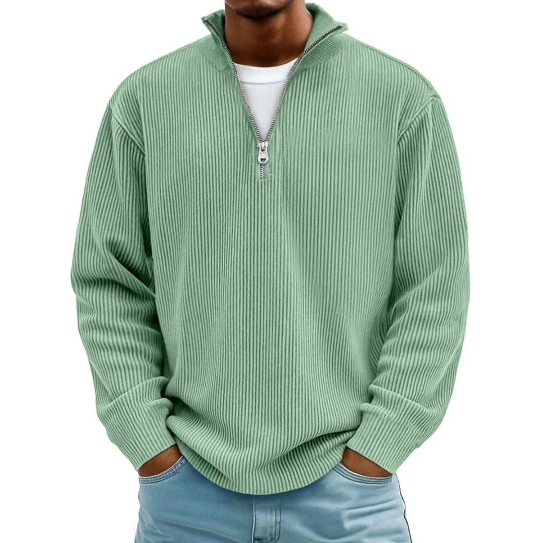 David | Herren Casual Pullover mit Viertel Zip