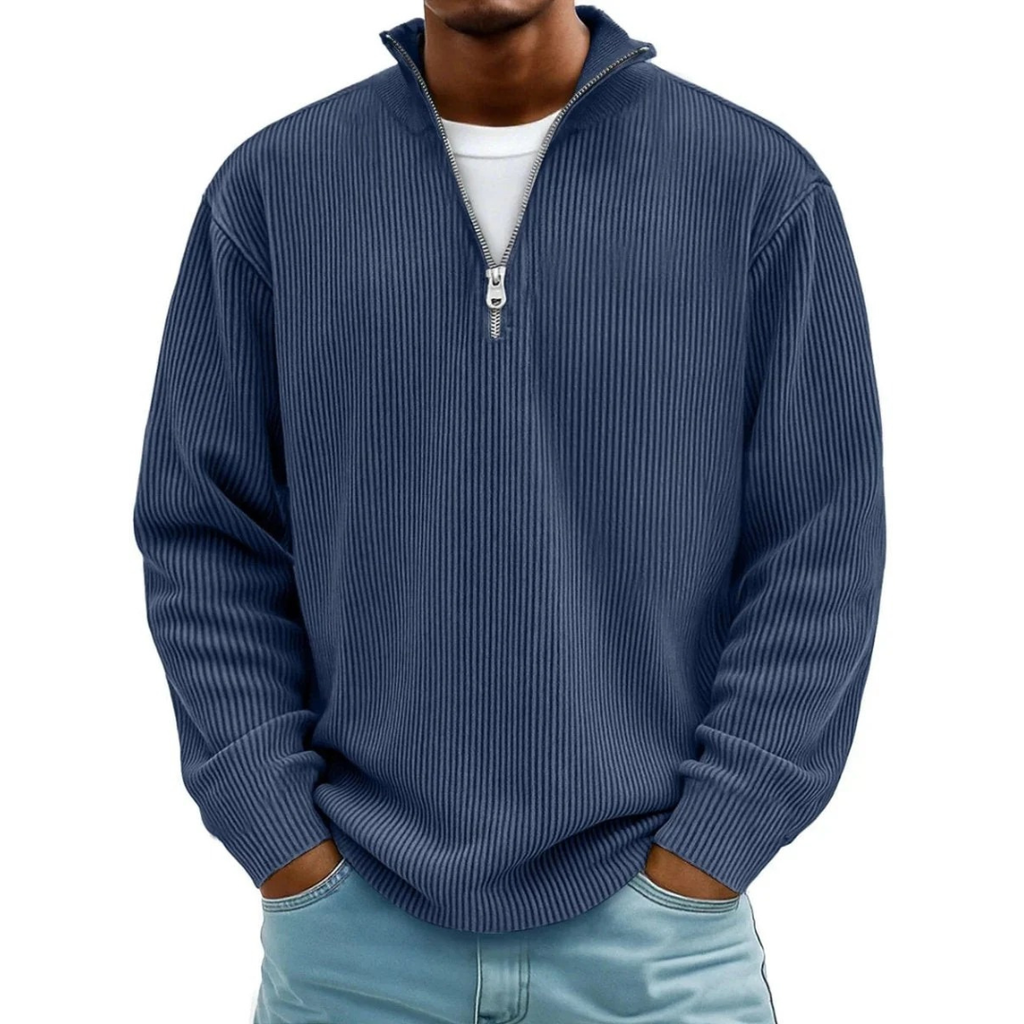 David | Herren Casual Pullover mit Viertel Zip