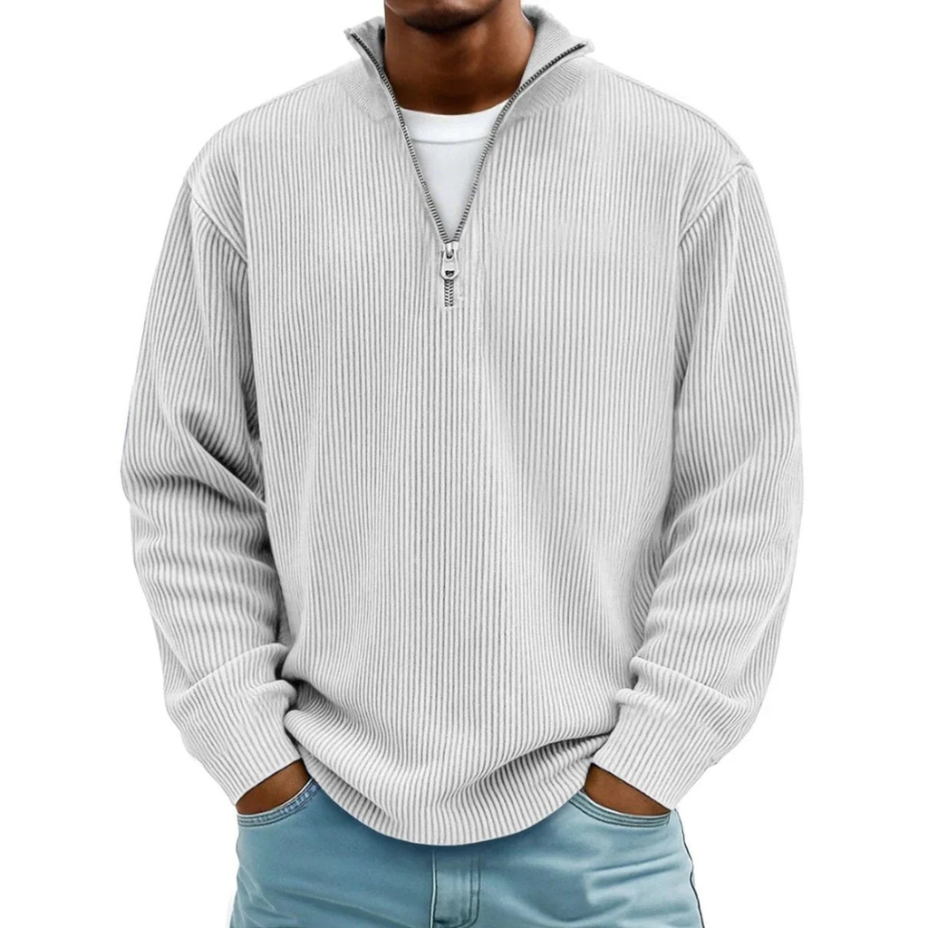 David | Herren Casual Pullover mit Viertel Zip