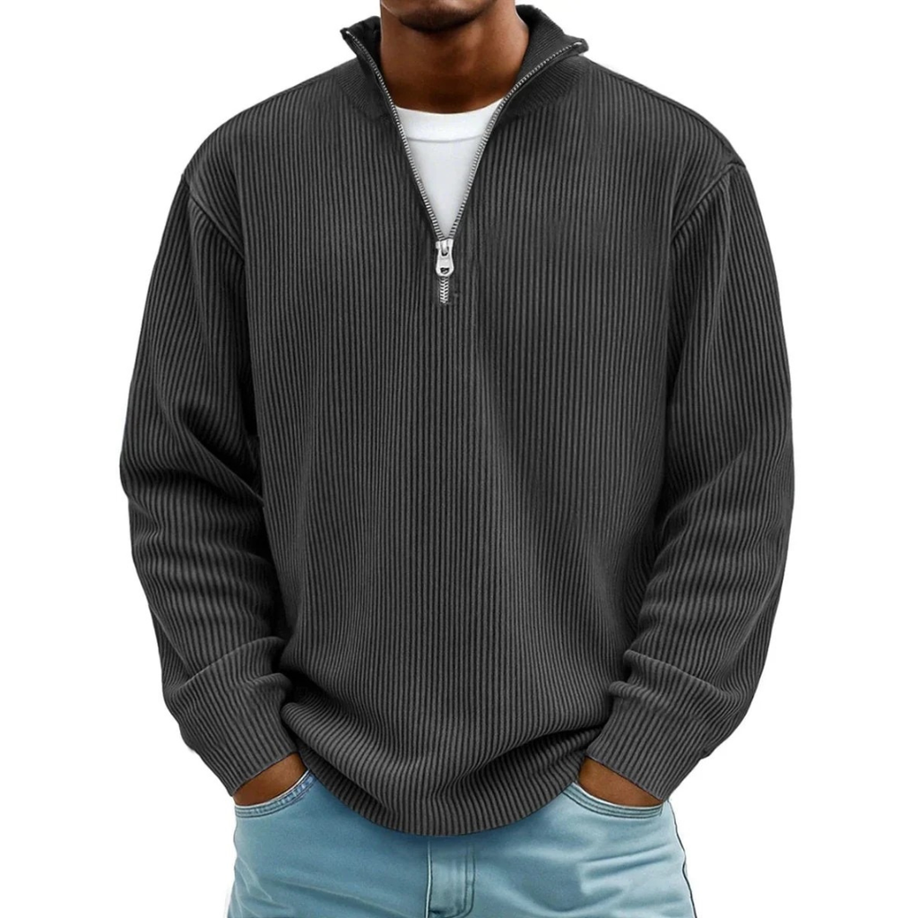 David | Herren Casual Pullover mit Viertel Zip