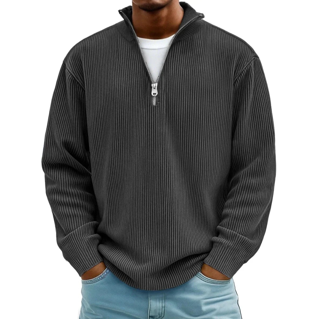 David | Herren Casual Pullover mit Viertel Zip