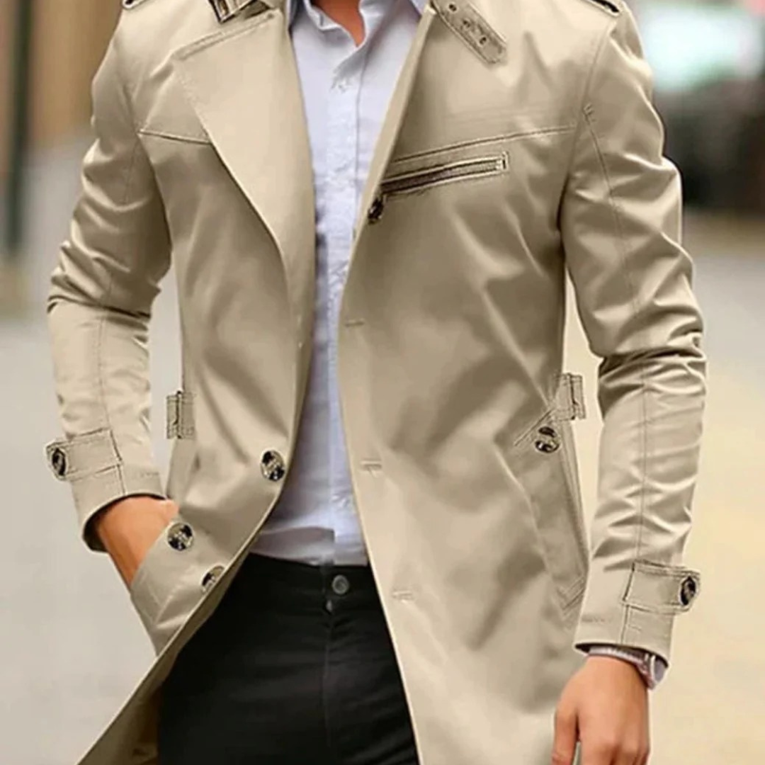 Decker | Herren Langer Elegante Trenchcoat