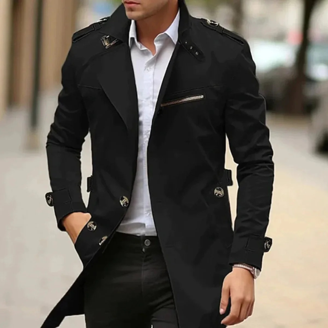 Decker | Herren Langer Elegante Trenchcoat