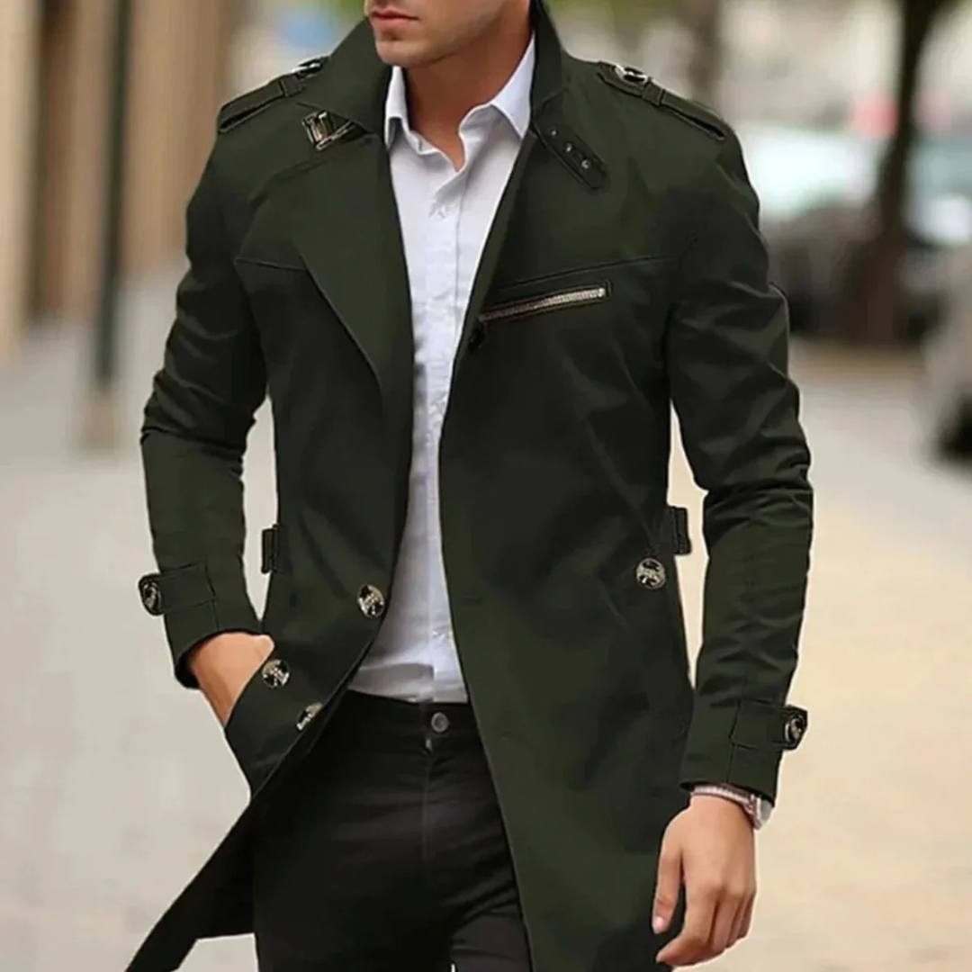 Decker | Herren Langer Elegante Trenchcoat