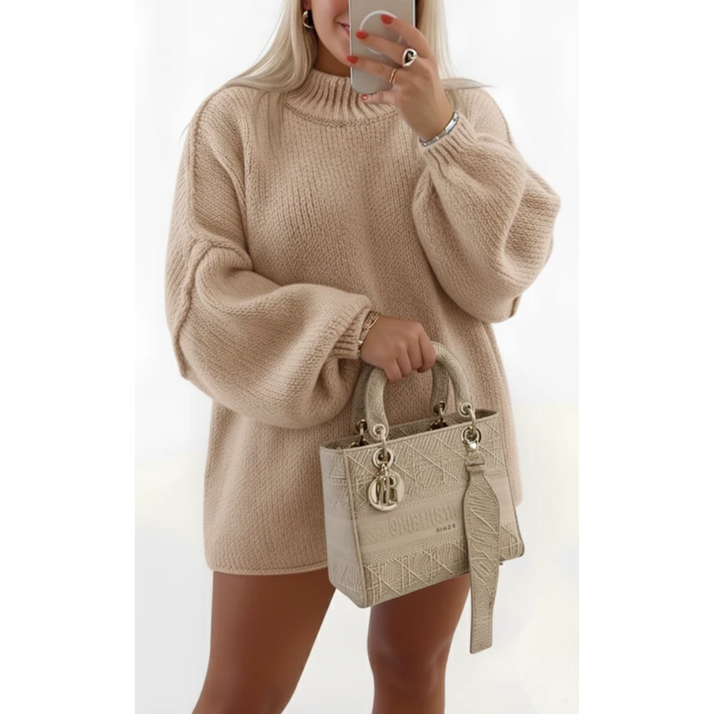 Delia | Damen Strickpullover für Große Größen im Oversize Stil mit weichem Strick