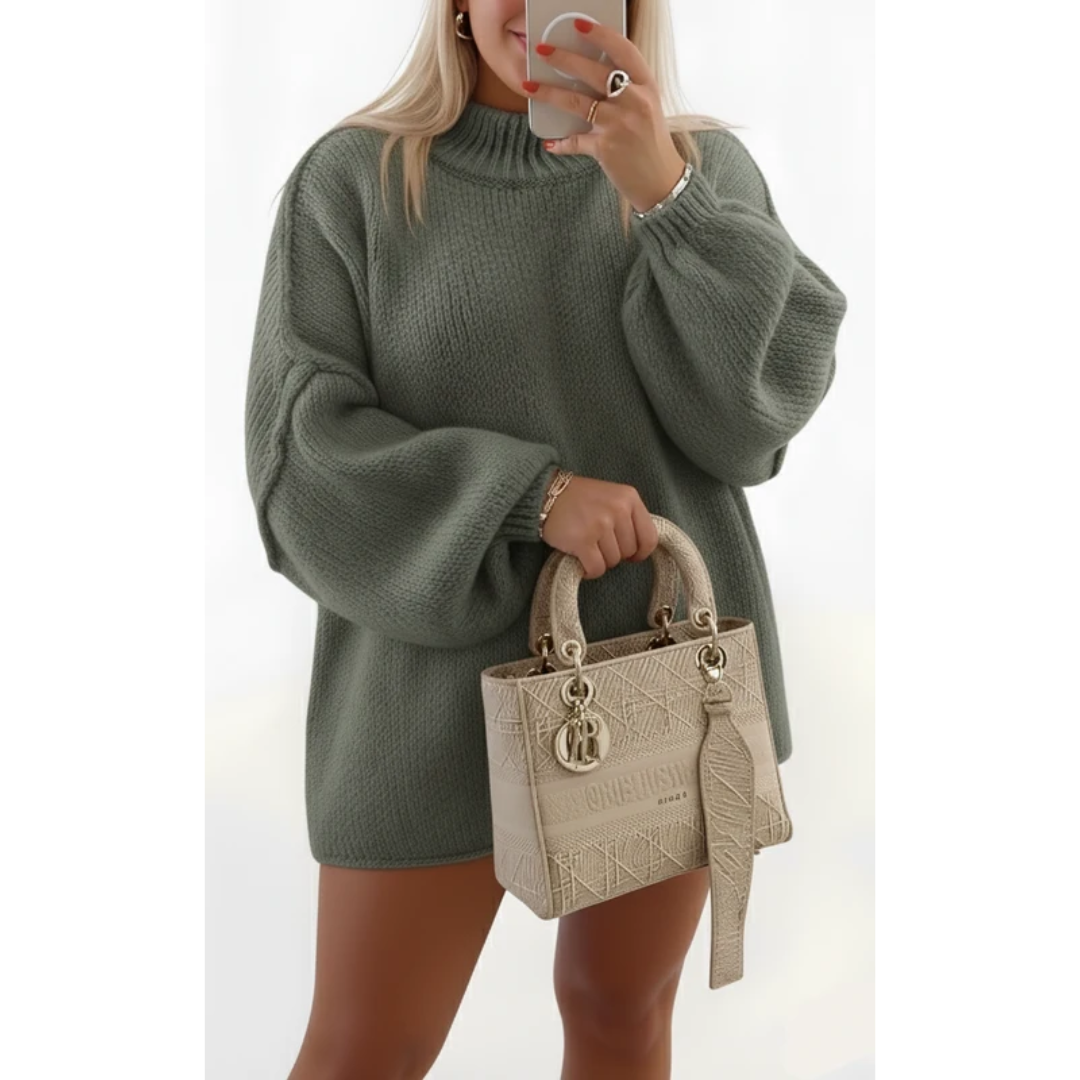 Delia | Damen Strickpullover für Große Größen im Oversize Stil mit weichem Strick