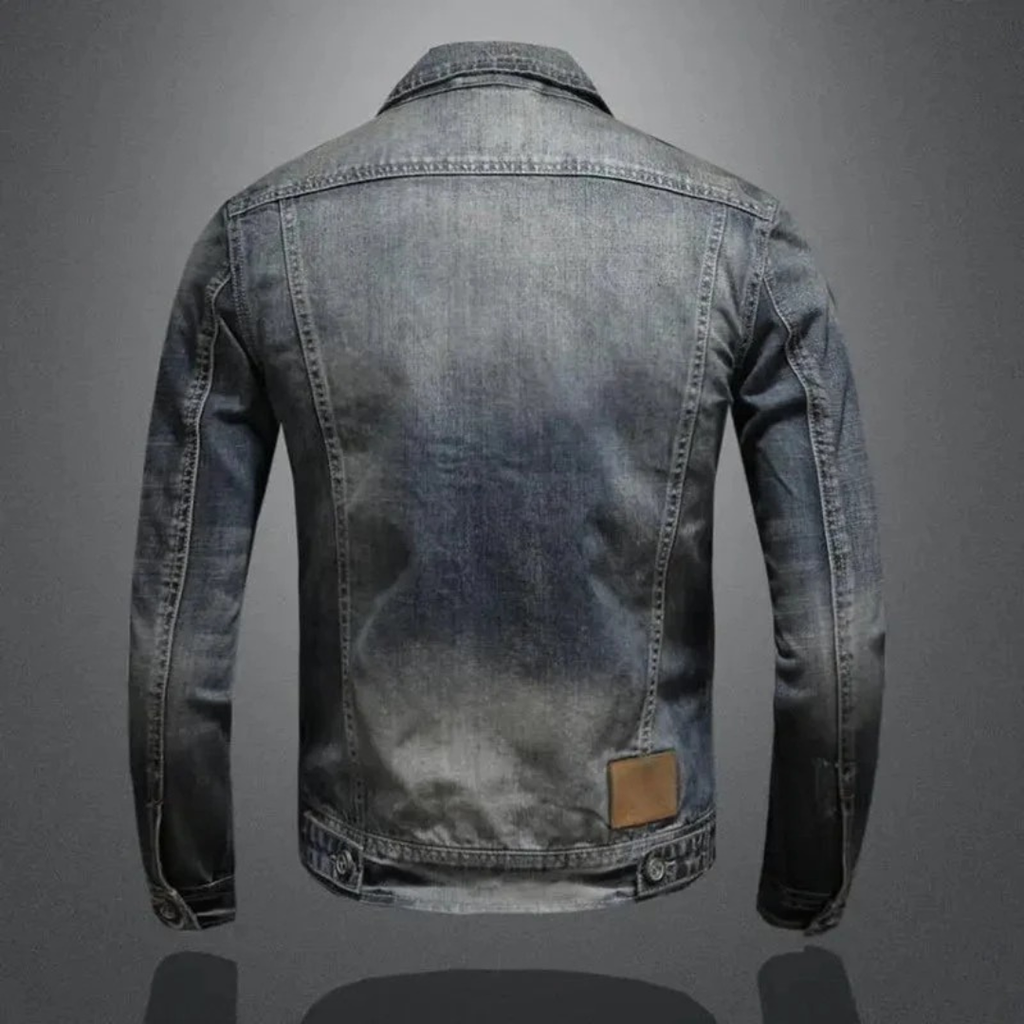 Detlef | Herren Blaue Denim Jeansjacke Retro
