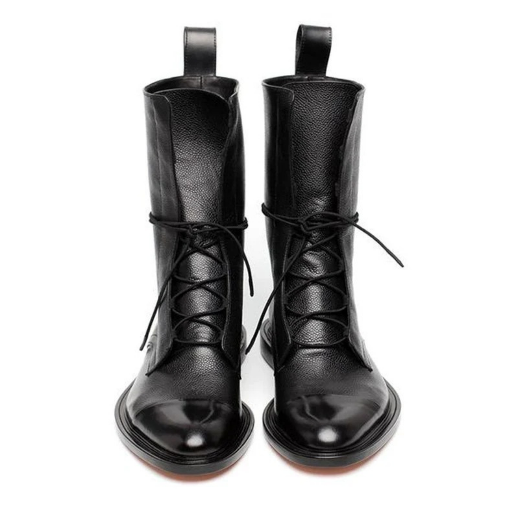 Diana | Damen Schwarze Orthopädische Stiefel Mit Leder Design Und Komfortabler Sohle