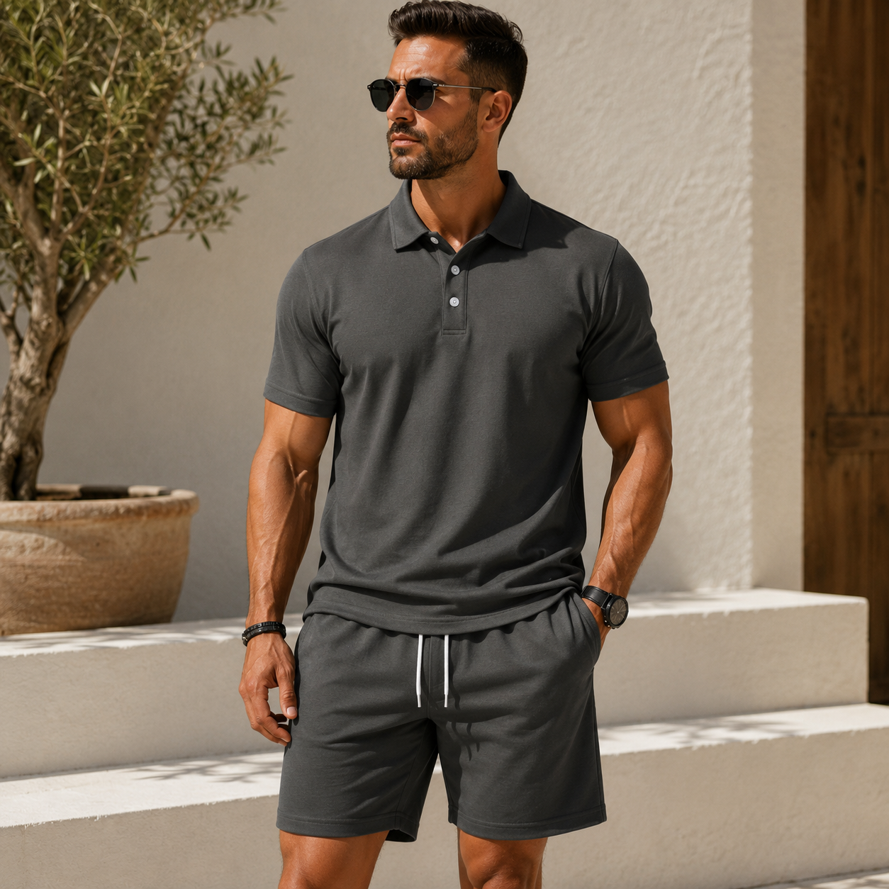 Dirk | Herren Sommer Set Poloshirt Shorts