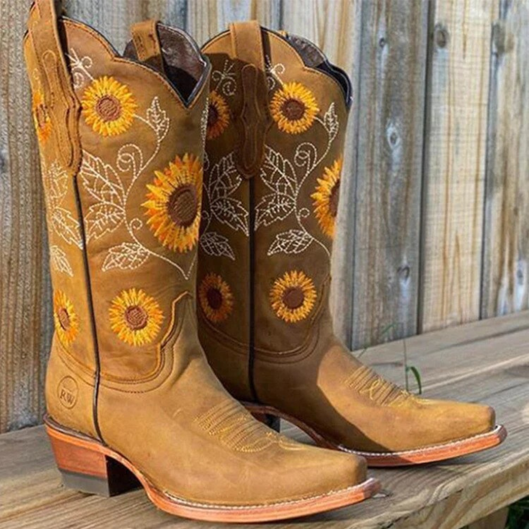 Andrea | Damen Komfort Cowboy Stiefel