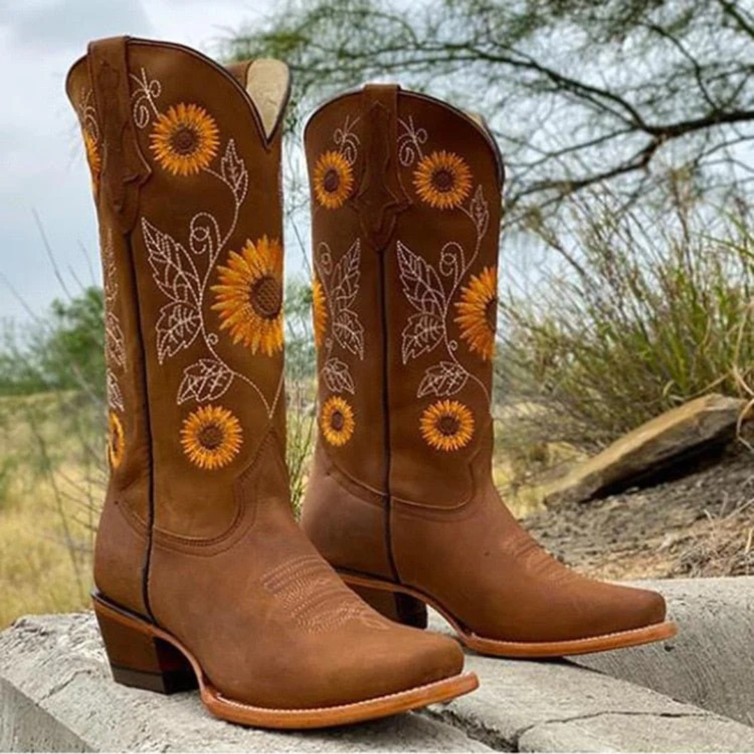 Andrea | Damen Komfort Cowboy Stiefel