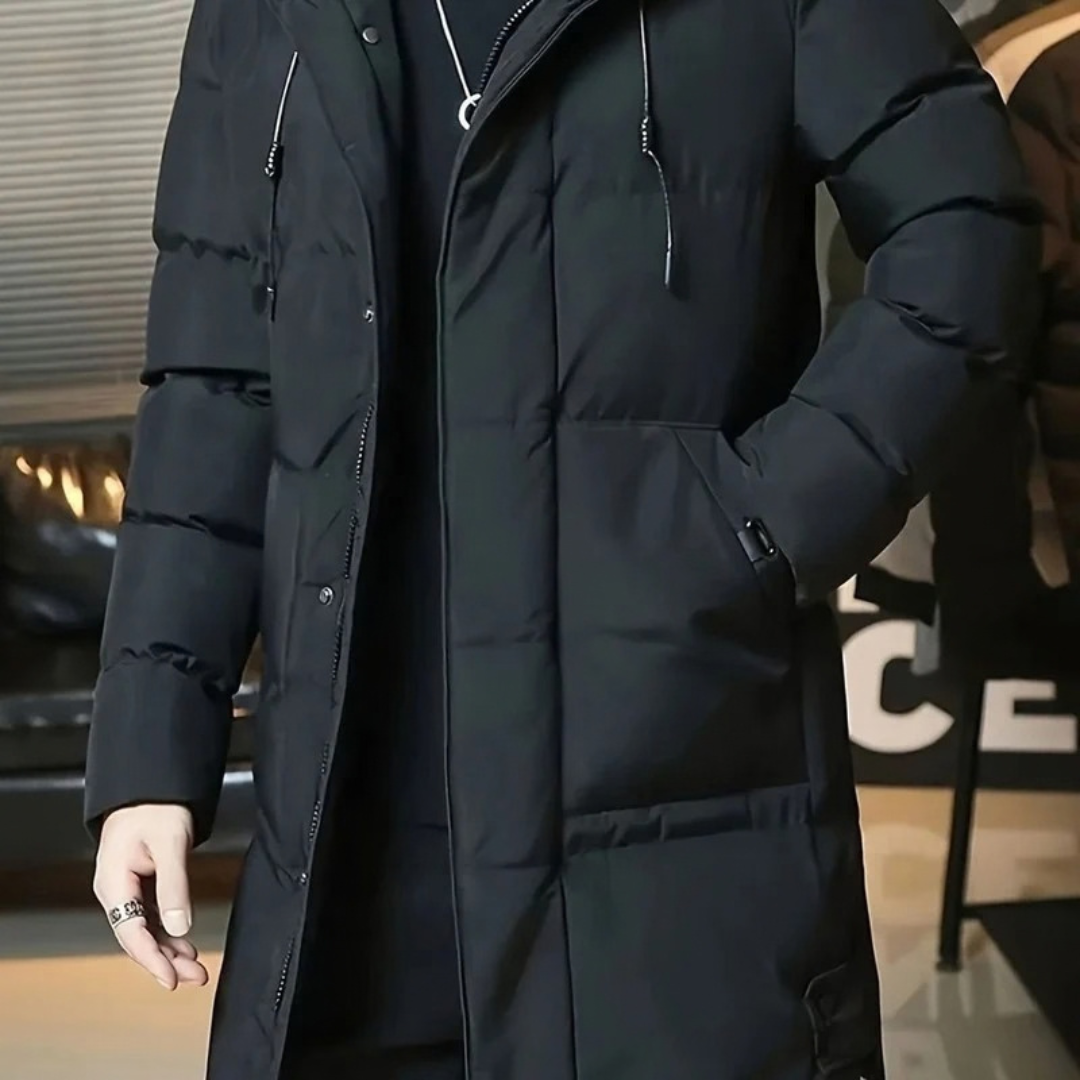Dominik | Herren Winterjacke mit Kapuze und langem Design