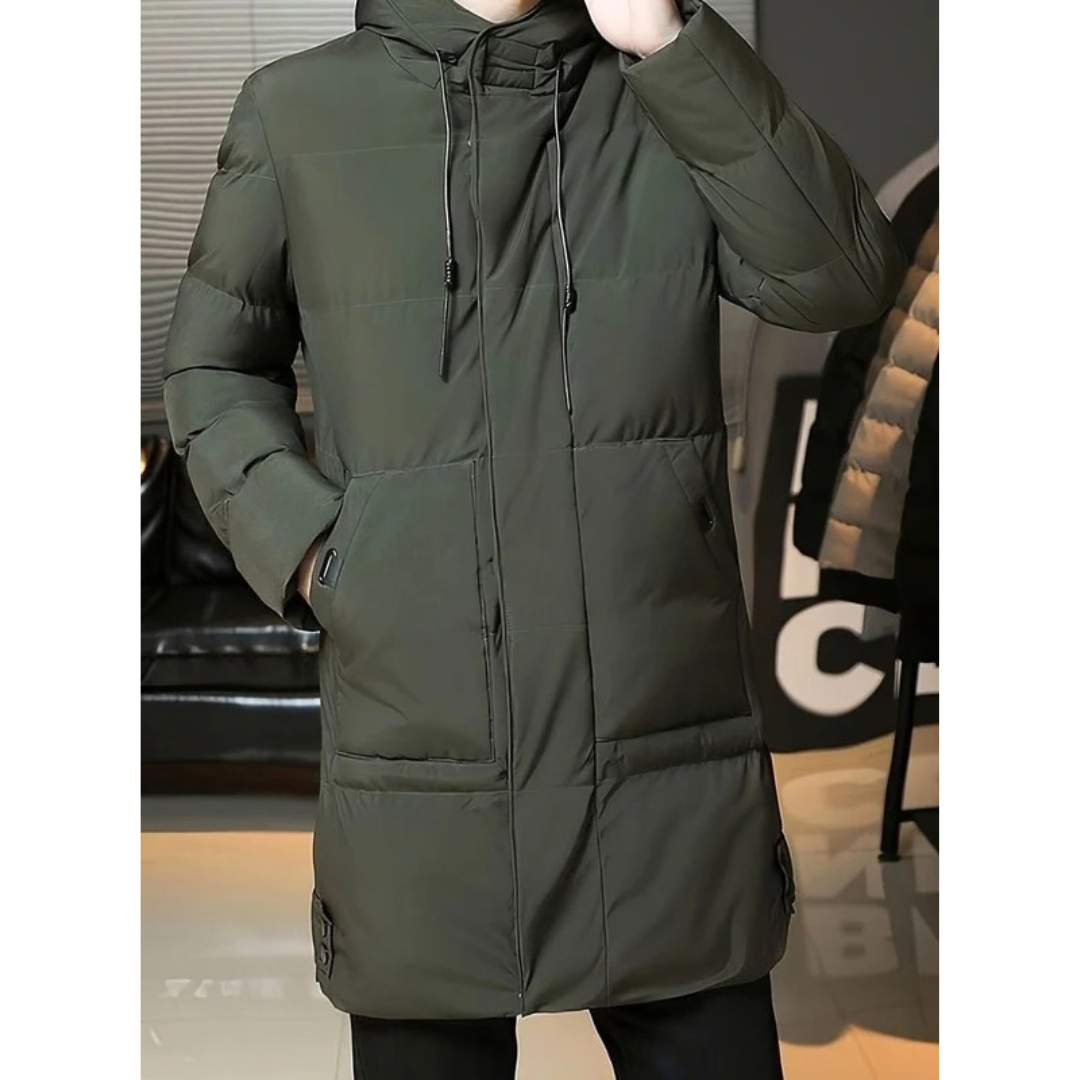 Dominik | Herren Winterjacke mit Kapuze und langem Design