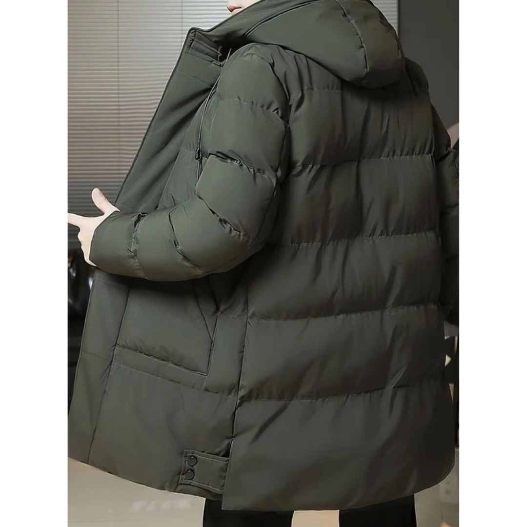 Dominik | Herren Winterjacke mit Kapuze und langem Design