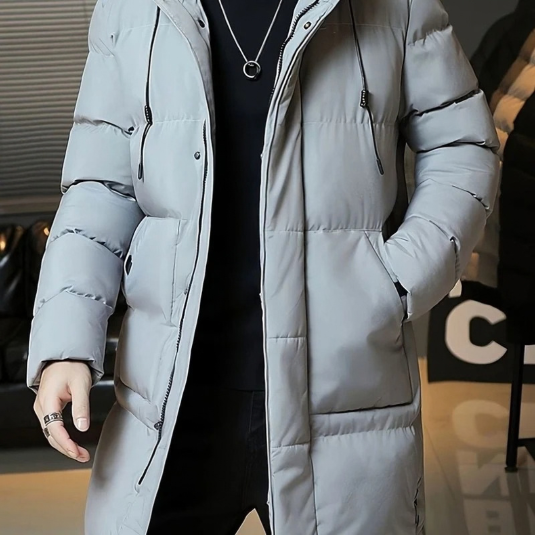 Dominik | Herren Winterjacke mit Kapuze und langem Design
