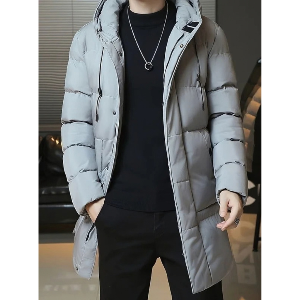 Dominik | Herren Winterjacke mit Kapuze und langem Design