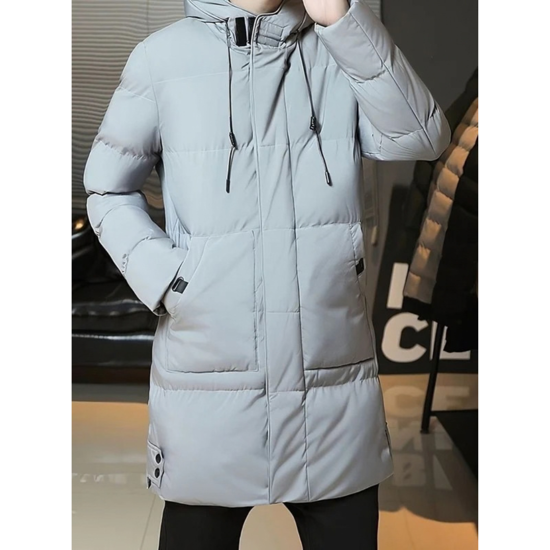 Dominik | Herren Winterjacke mit Kapuze und langem Design