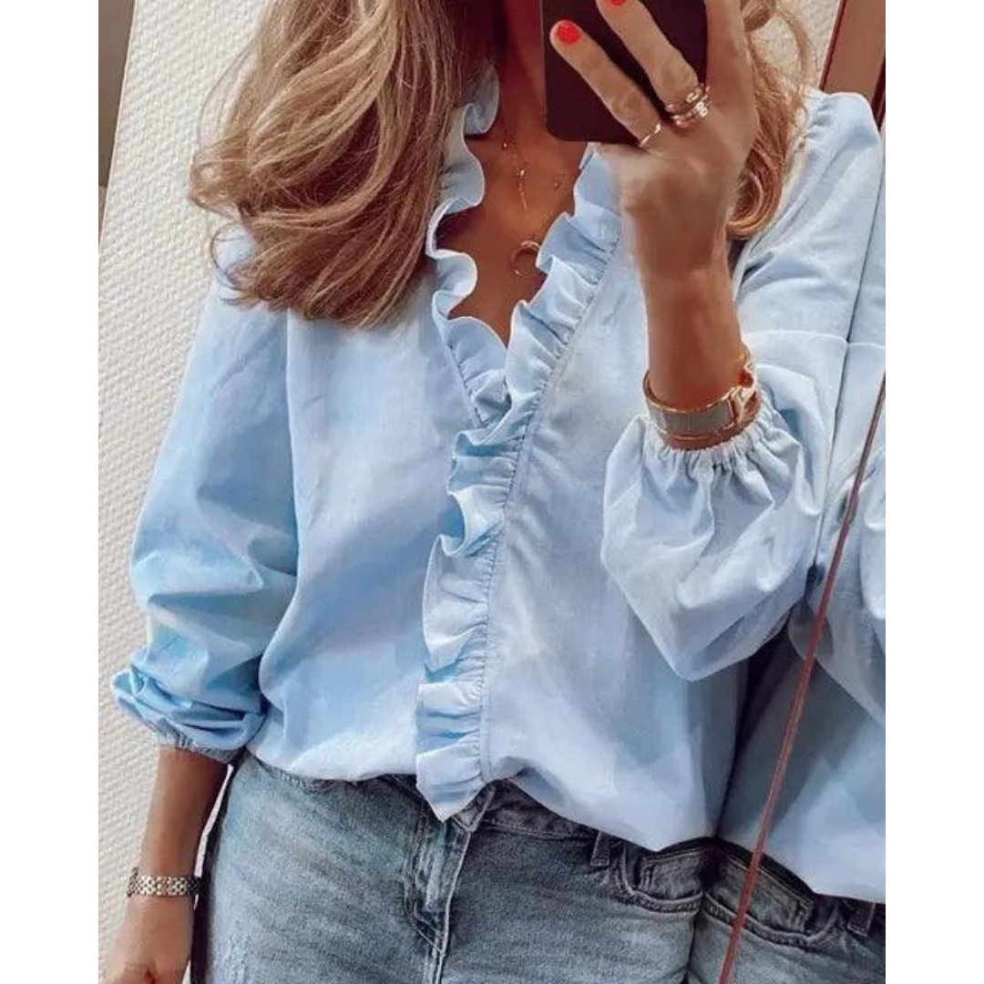 Doris | Damen Bluse Mit V Ausschnitt Für Sommer