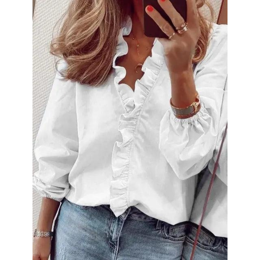 Doris | Damen Bluse Mit V Ausschnitt Für Sommer