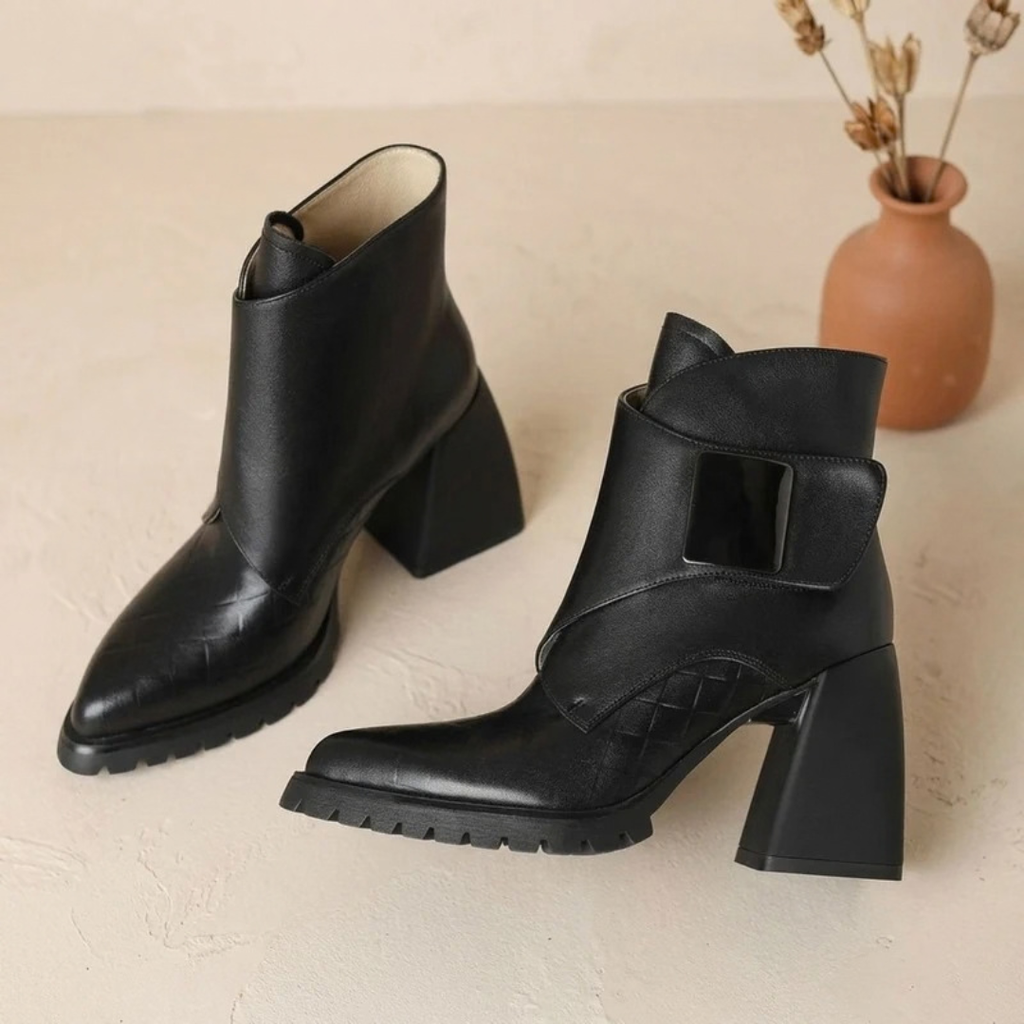 Doris | Damen Orthopädische Stiefeletten mit Schnalle und Absatz