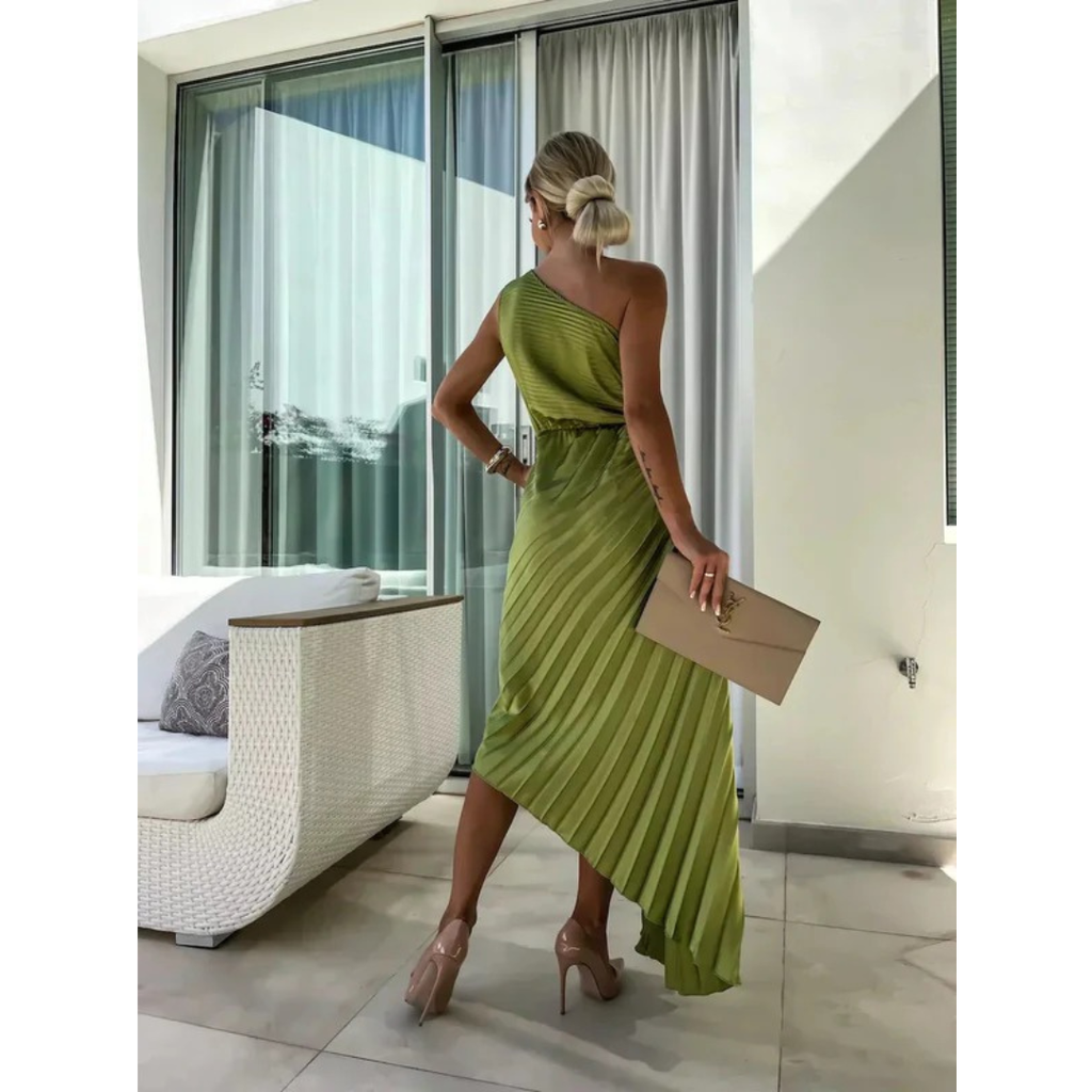 Dorothea | Damen Elegante One Shoulder Maxikleid