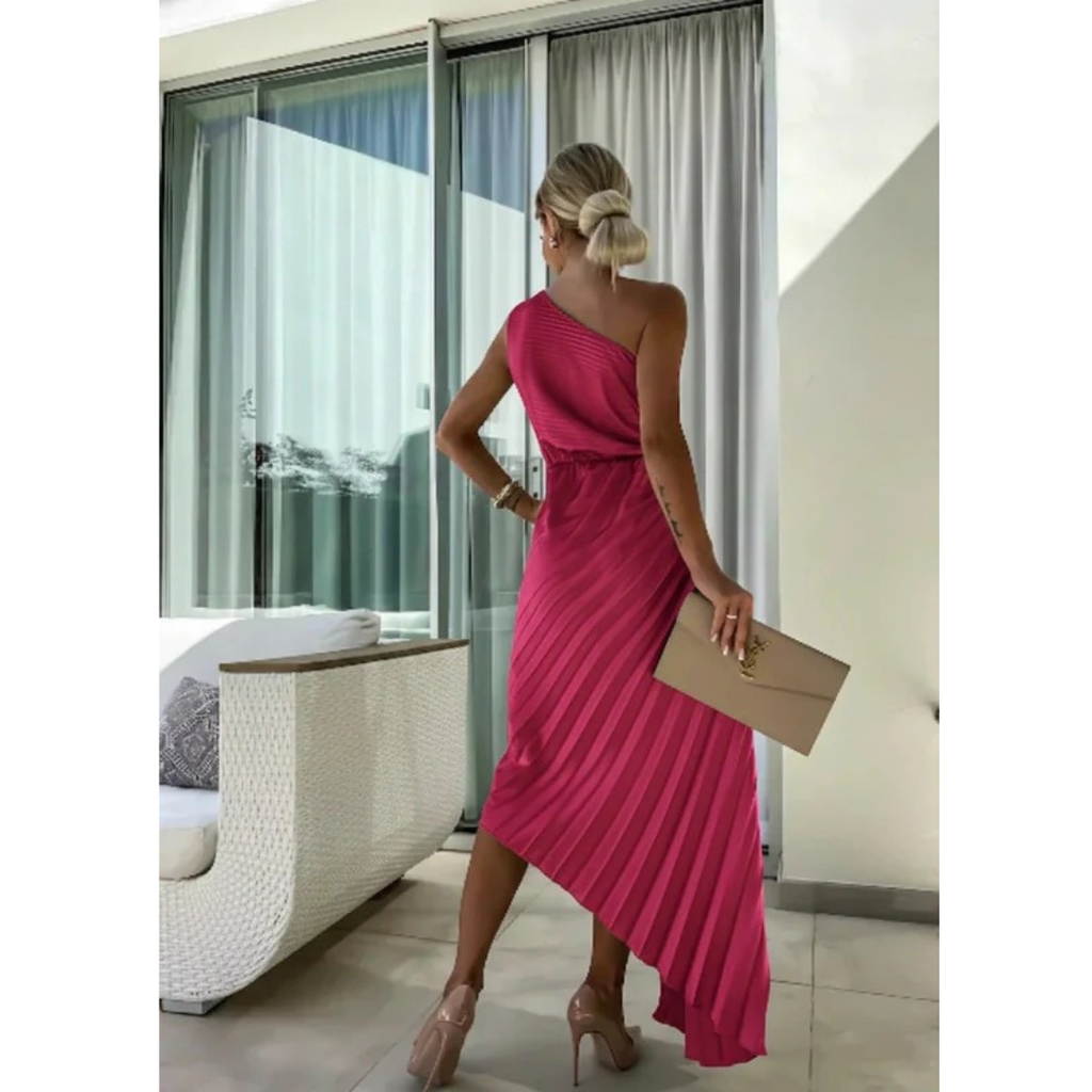 Dorothea | Damen Elegante One Shoulder Maxikleid