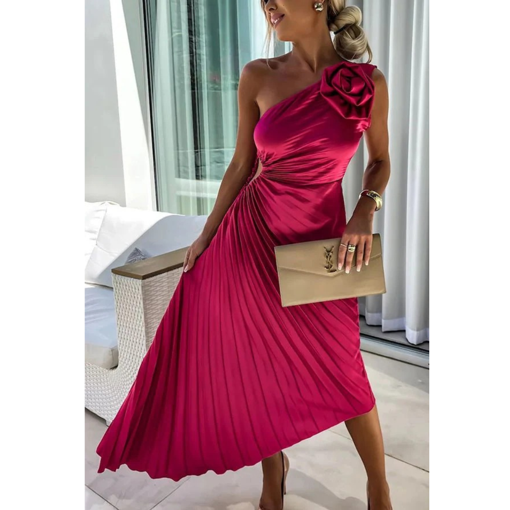 Dorothea | Damen Elegante One Shoulder Maxikleid