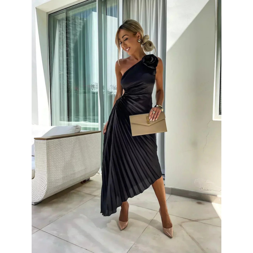 Dorothea | Damen Elegante One Shoulder Maxikleid