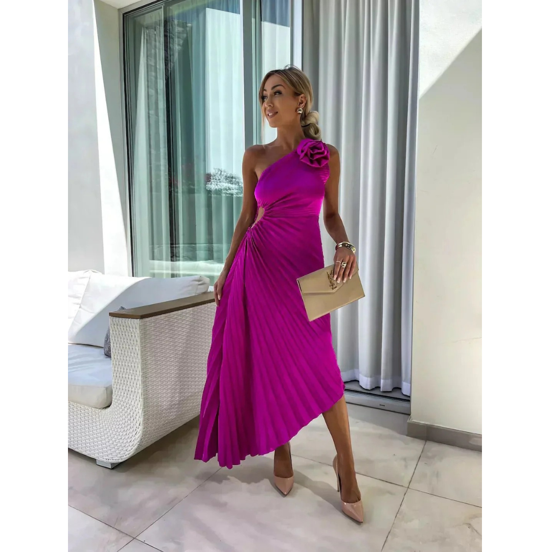 Dorothea | Damen Elegante One Shoulder Maxikleid