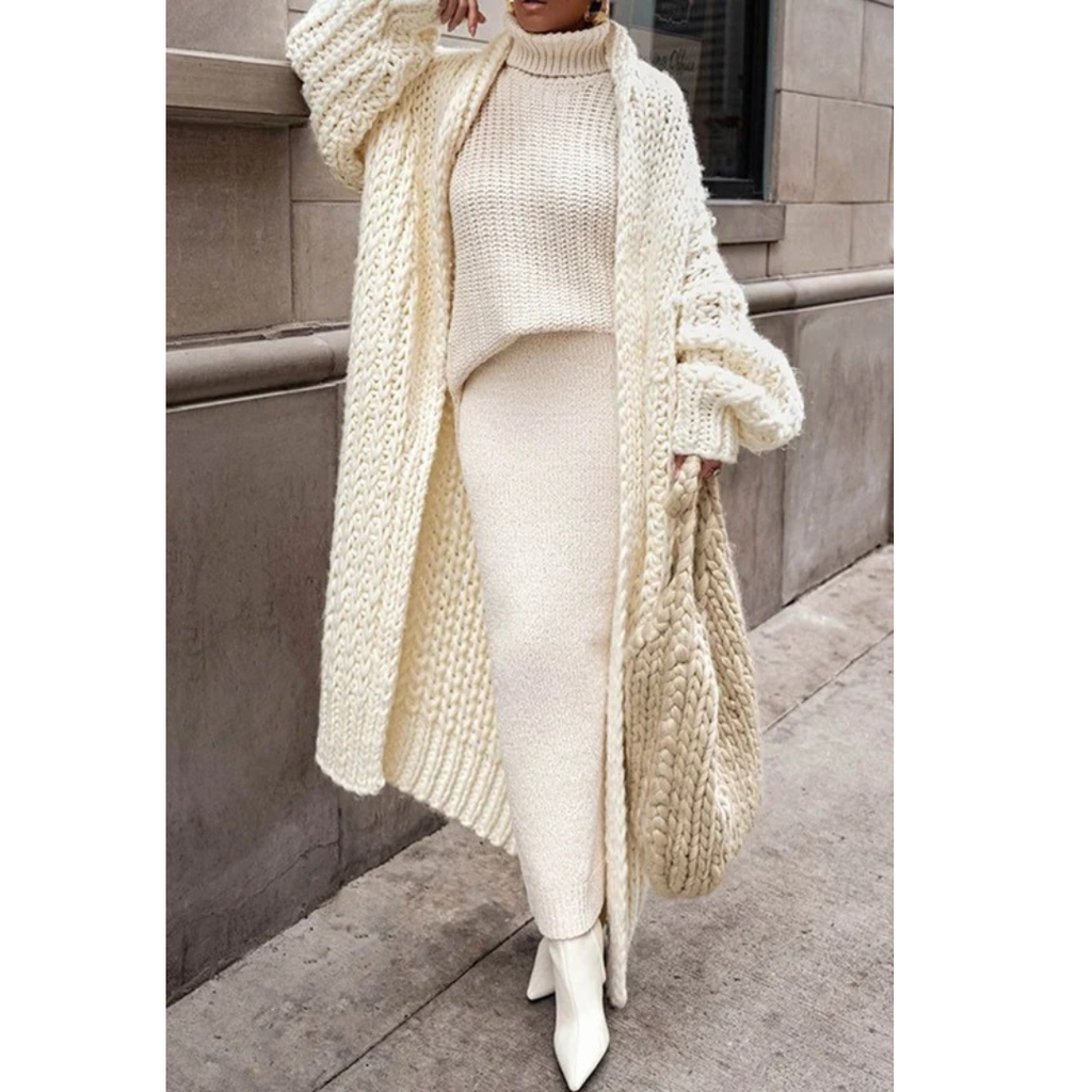 Dorothea | Damen Offene Oversize Strickjacke