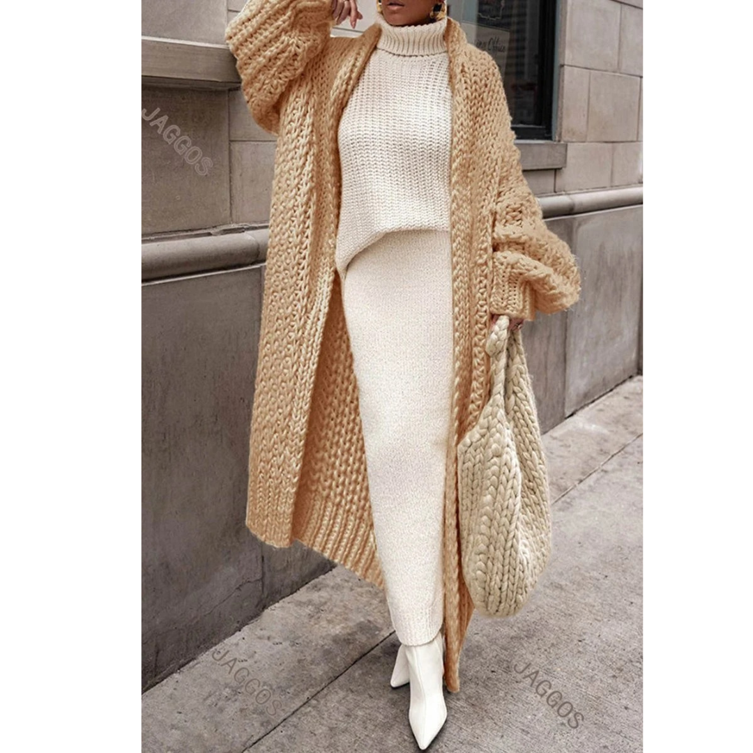 Dorothea | Damen Offene Oversize Strickjacke