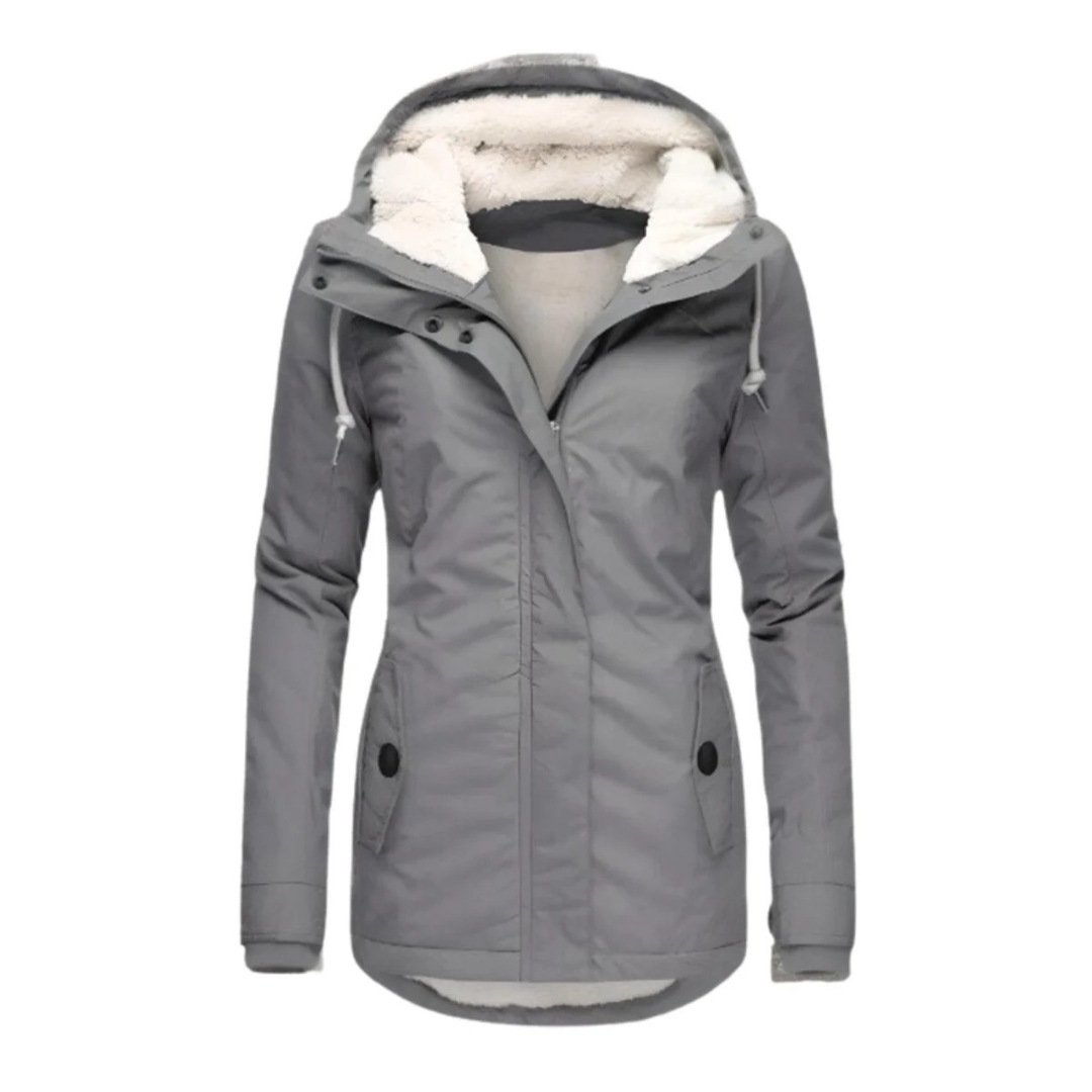 Dorothea | Damen Winterjacke Parka mit Sherpa Kapuze