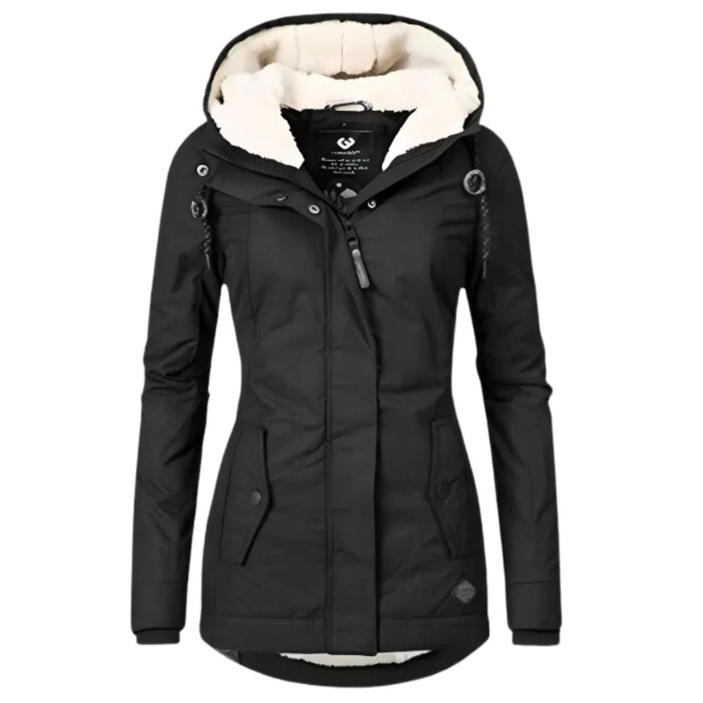 Dorothea | Damen Winterjacke Parka mit Sherpa Kapuze