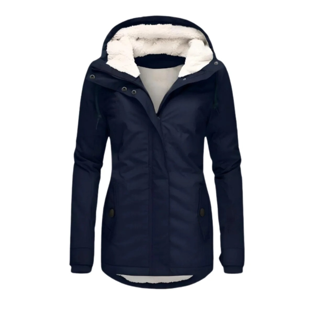 Dorothea | Damen Winterjacke Parka mit Sherpa Kapuze