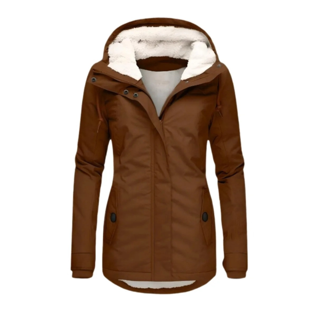 Dorothea | Damen Winterjacke Parka mit Sherpa Kapuze