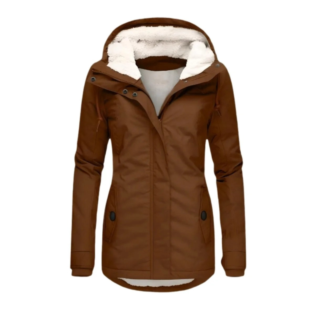 Dorothea | Damen Winterjacke Parka mit Sherpa Kapuze