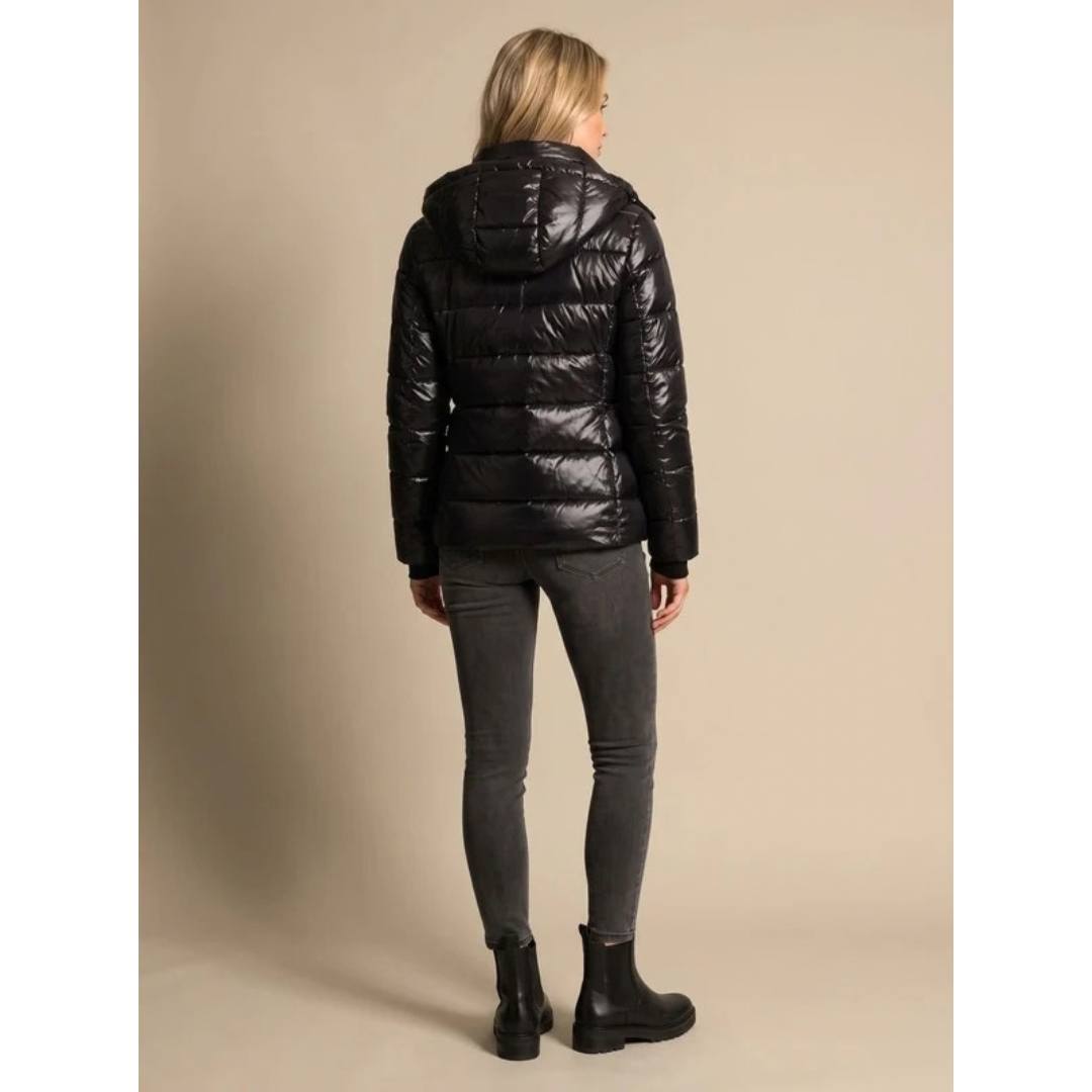 Dörte | Damen Puffer Winterjacke mit Kapuze und Reißverschluss