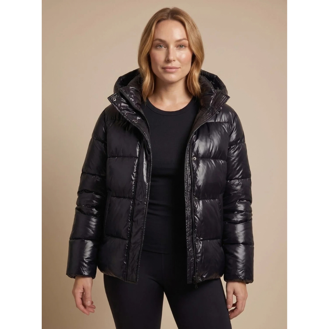 Dörte | Damen Puffer Winterjacke mit Kapuze und Reißverschluss