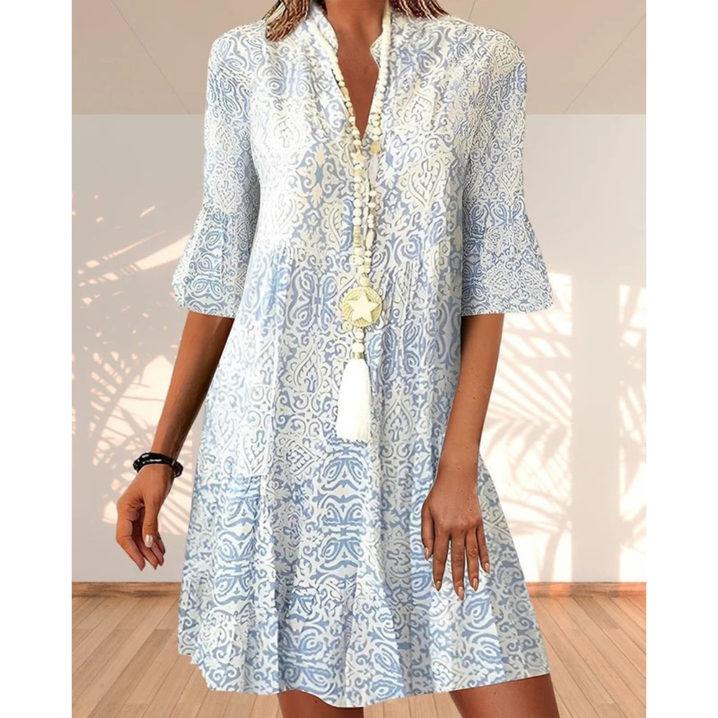 Ebony | Damen Sommer Midikleid Mit Print