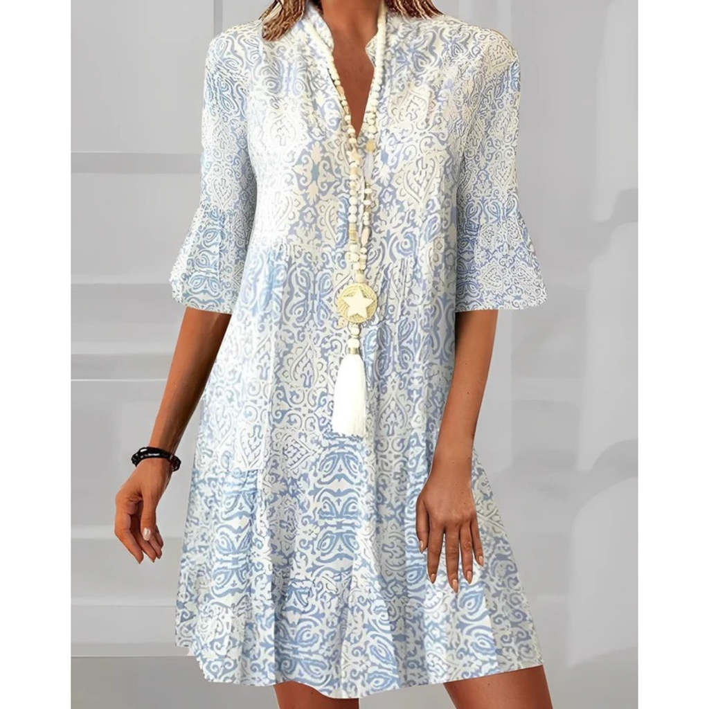 Ebony | Damen Sommer Midikleid Mit Print