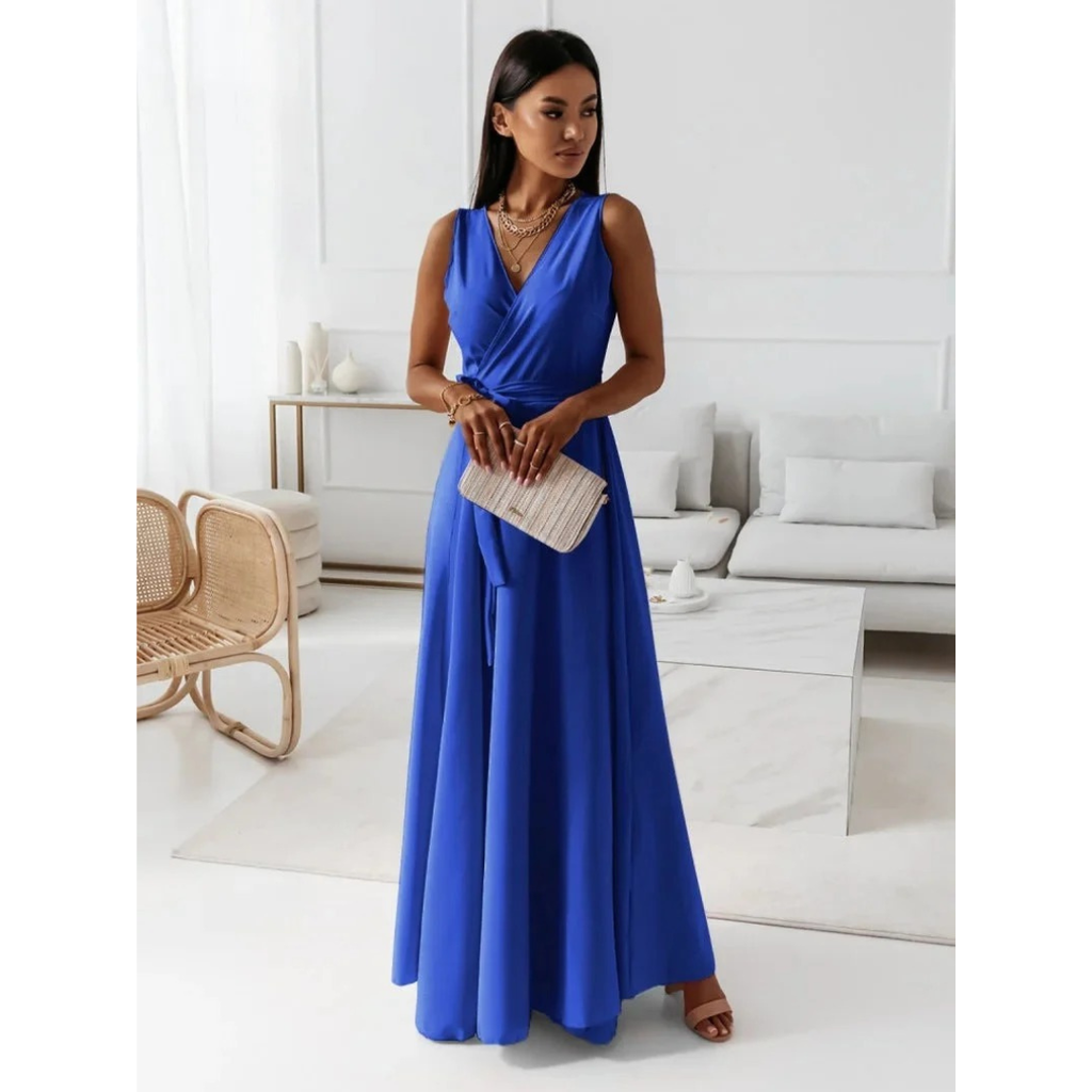 Edeltraud | Damen Abendkleid mit V-Ausschnitt und Wickel