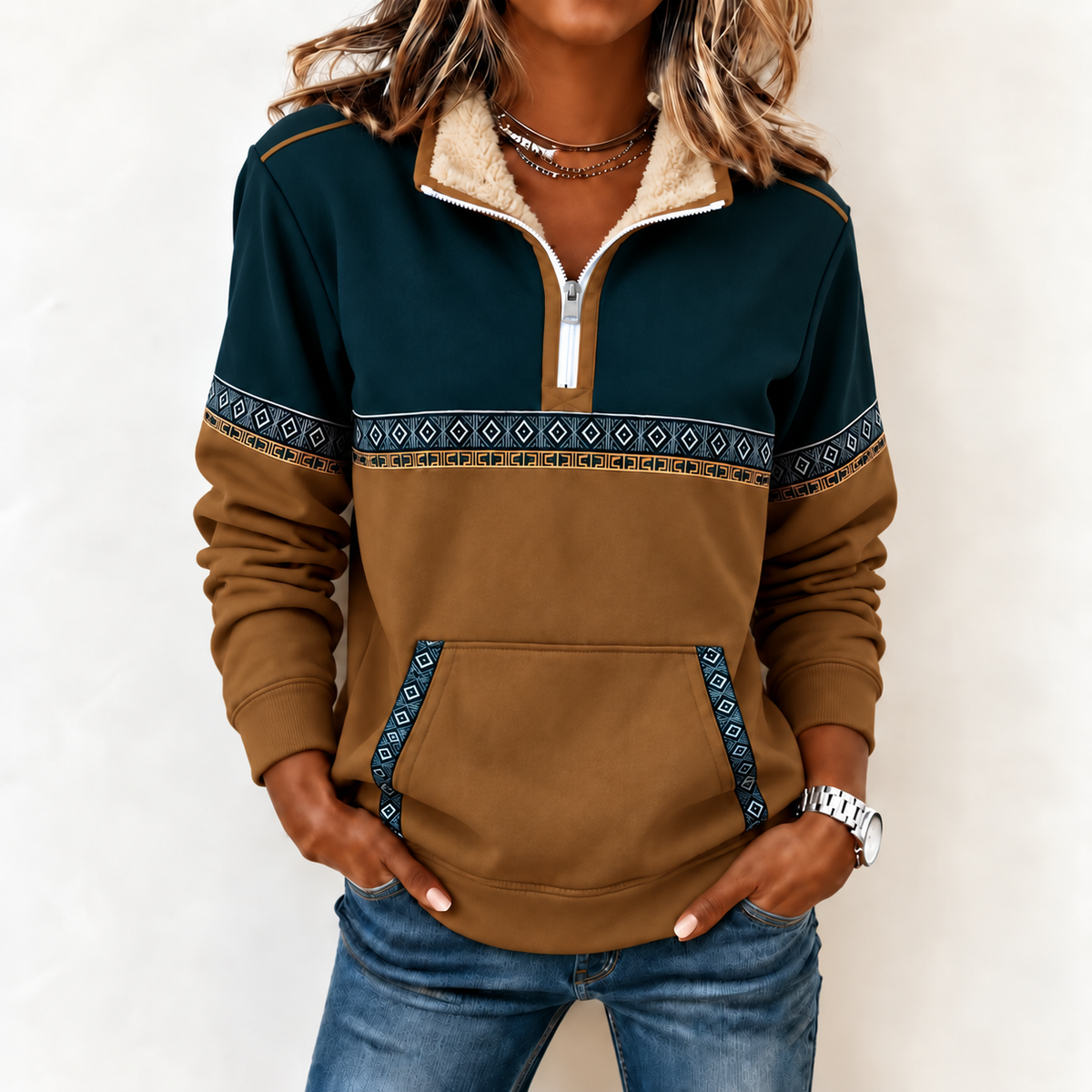 Edith | Damen Warmer Sweatshirt Pullover Für Den Alltag