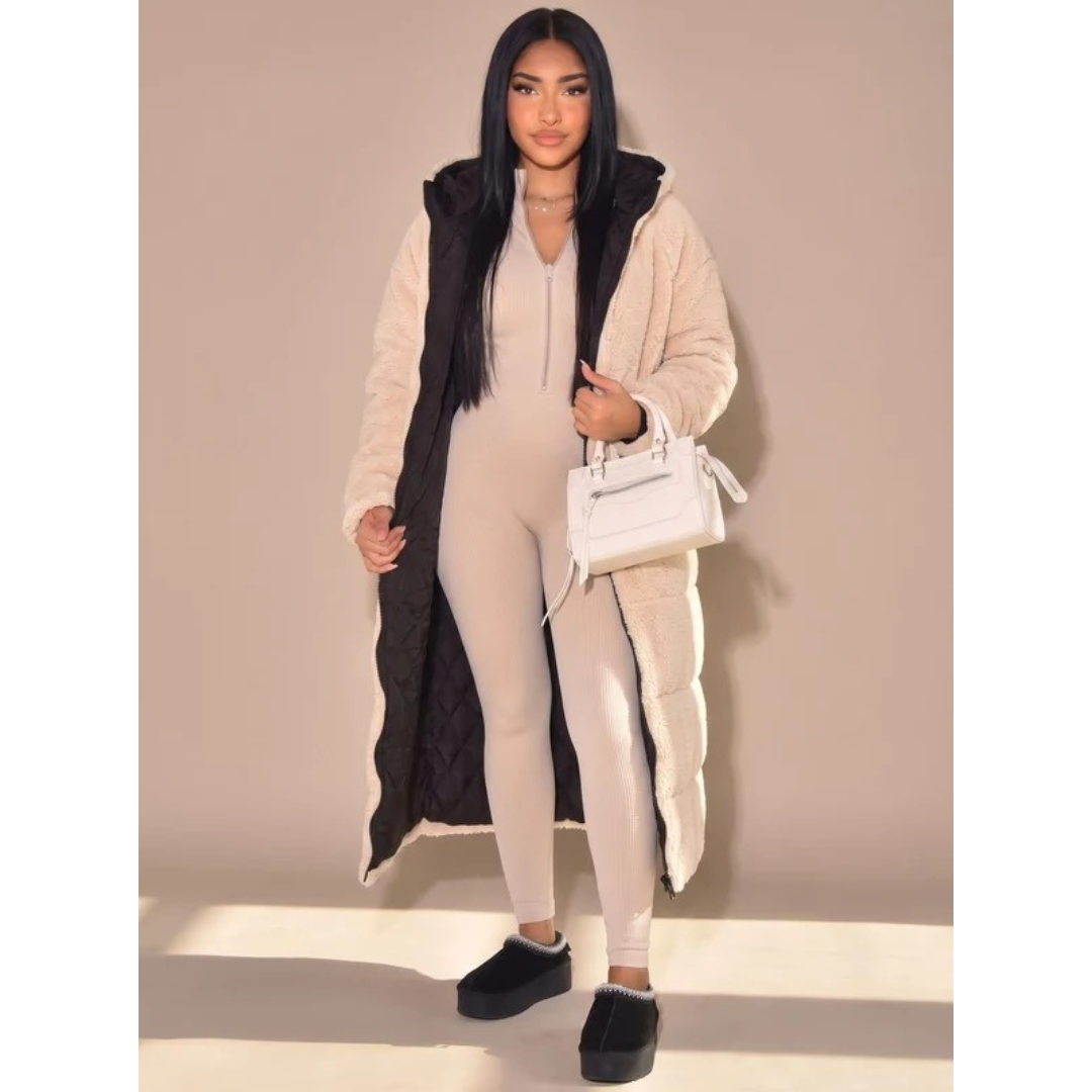 Eileen | Damen Puffer Winterjacke mit Wende Design und Wärme
