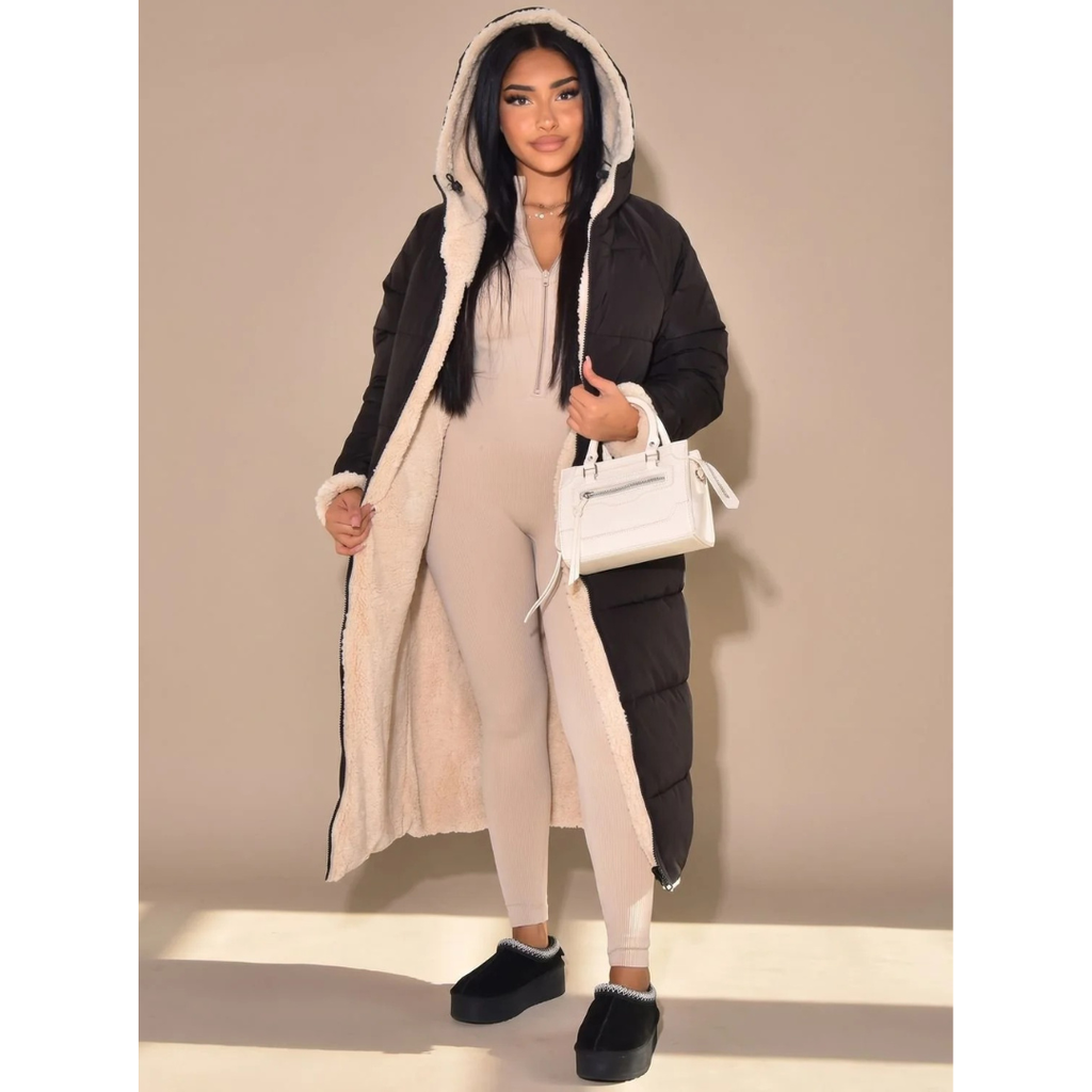 Eileen | Damen Puffer Winterjacke mit Wende Design und Wärme