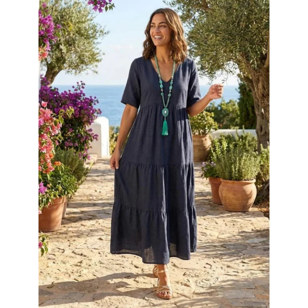 Ekaterina | Damen Sommerkleid Maxi Boho Modern