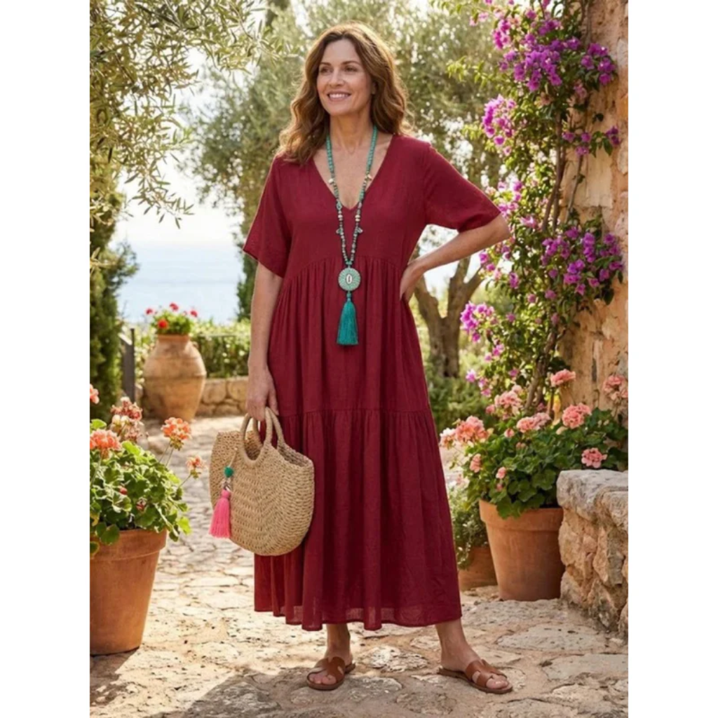Ekaterina | Damen Sommerkleid Maxi Boho Modern