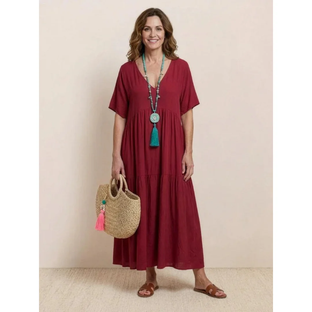Ekaterina | Damen Sommerkleid Maxi Boho Modern